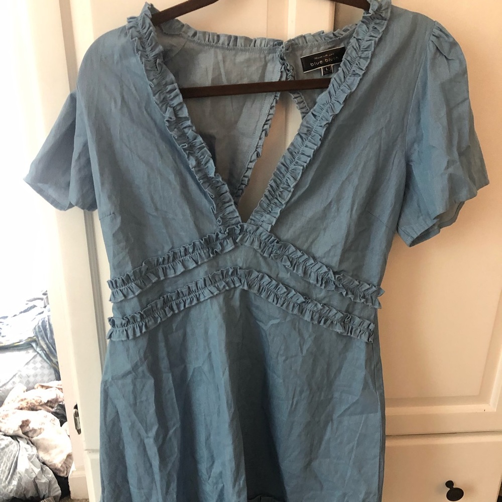 Blue Blush, Blue Mini Dress